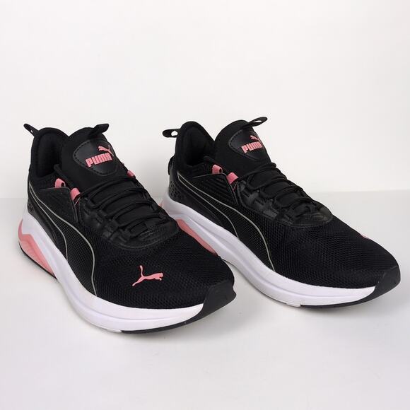 PUMA Amplifier Lace Up Athletic Sneakers Black Pink White Mesh Upper Women's 8.5 - Picture 2 of 8